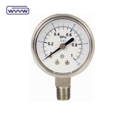 1/4&quot; Bsp 304 de acero inoxidable medidor de presión conexión de fondo 60 mm