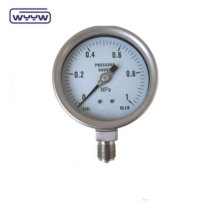 1/4&quot; Bsp 304 de acero inoxidable medidor de presión conexión de fondo 60 mm