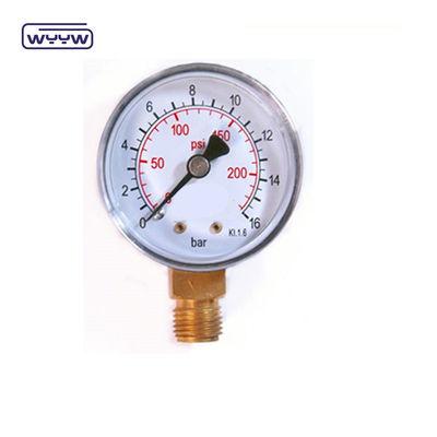 60 mm Medidor de presión de acero inoxidable de aire Conexión de fondo de doble escala