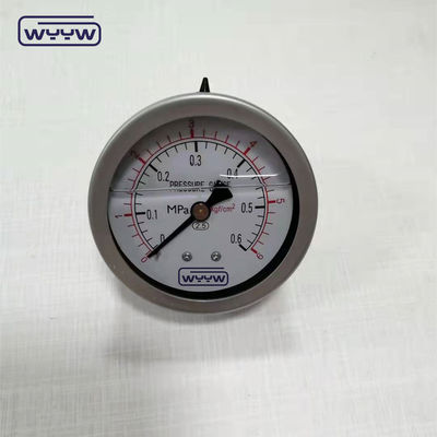 2.5 pulgadas Axial líquido lleno medidor de presión A prueba de vibración Todo el acero inoxidable