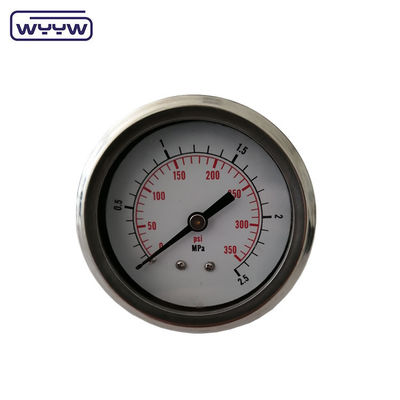 Medidor de presión lleno de líquido de acero inoxidable de 63 mm A prueba de golpes 1/4 