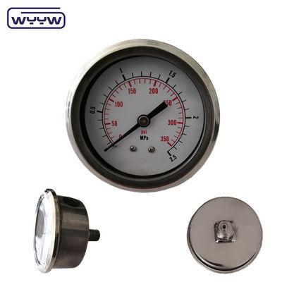Medidor de presión lleno de líquido de acero inoxidable de 63 mm A prueba de golpes 1/4 &quot;Bsp Conexión trasera
