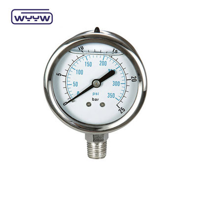 Medición de la presión de 60 mm de diámetro con líquido lleno de 250 bares Manómetro EN 837-1