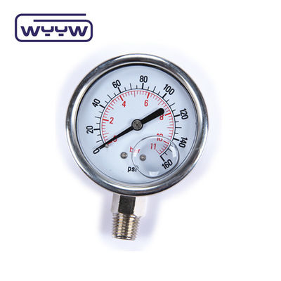 Medición de la presión de 60 mm de diámetro con líquido lleno de 250 bares Manómetro EN 837-1