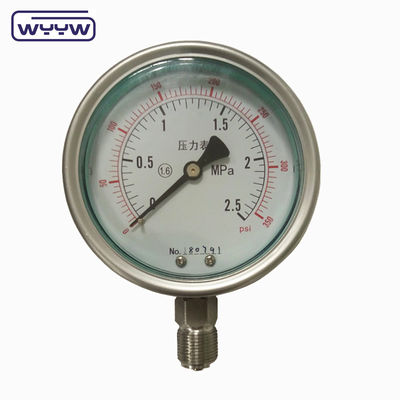 100mm 4 pulgadas kgf/cm2 psi doble escala de acero inoxidable manómetro de presión de aceite fabricante en China