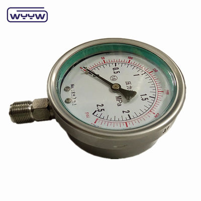 100mm 4 pulgadas kgf/cm2 psi doble escala de acero inoxidable manómetro de presión de aceite fabricante en China