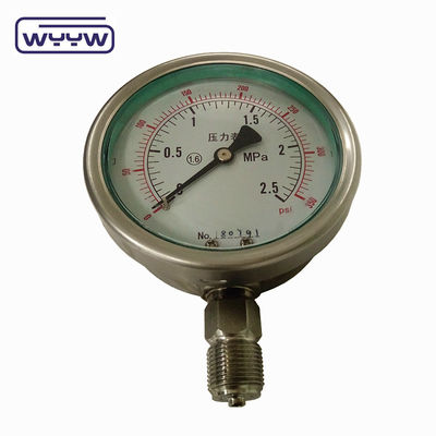 100mm 4 pulgadas kgf/cm2 psi doble escala de acero inoxidable manómetro de presión de aceite fabricante en China
