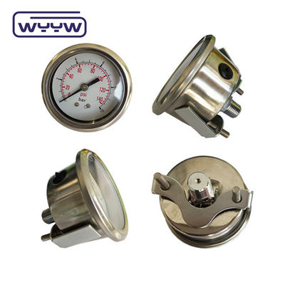 Manómetro axial de alta calidad MPa/bar/kg Conexión trasera 60mm medidor de presión de acero inoxidable 304ss completo