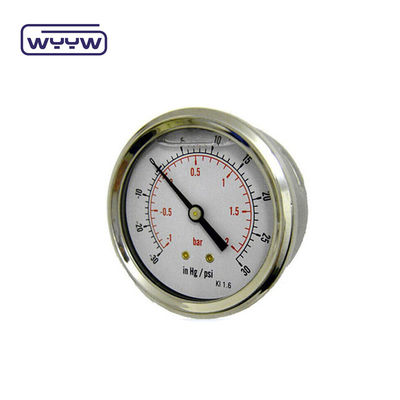 Manómetro axial de alta calidad MPa/bar/kg Conexión trasera 60mm medidor de presión de acero inoxidable 304ss completo