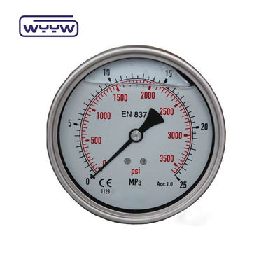 Manómetro axial de alta calidad MPa/bar/kg Conexión trasera 60mm medidor de presión de acero inoxidable 304ss completo