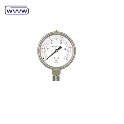SS316 Medidor de presión de fondo lleno de líquido de 63 mm Manómetro general