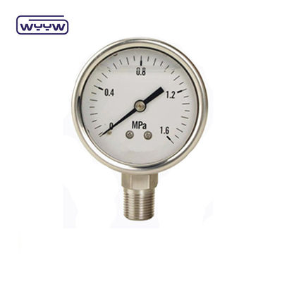 SS316 Medidor de presión de fondo lleno de líquido de 63 mm Manómetro general