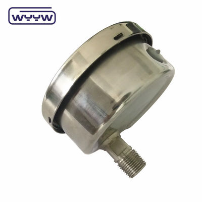 Medidor de presión a prueba de vibración de acero inoxidable de 4 pulgadas lleno de aceite con un amplio rango de presión de Mbar