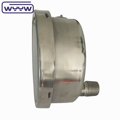 Medidor de presión a prueba de vibración de acero inoxidable de 4 pulgadas lleno de aceite con un amplio rango de presión de Mbar
