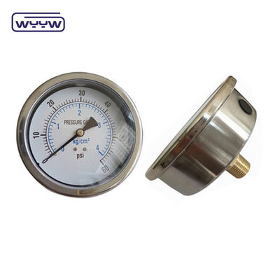 Medidor de presión a prueba de vibración de acero inoxidable de 4 pulgadas lleno de aceite con un amplio rango de presión de Mbar