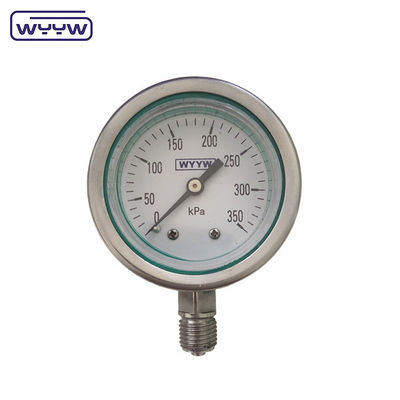 2.5&quot; Manómetro de alta presión de fondo de acero inoxidable de calibre lleno de aceite
