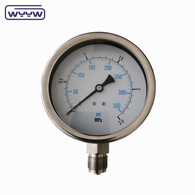 4 pulgadas de acero inoxidable de aceite lleno medidor de presión con 2,5% / 1,6% de precisión y 1/4'PT / NPT / G / M hilo