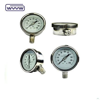 4 pulgadas de acero inoxidable de aceite lleno medidor de presión con 2,5% / 1,6% de precisión y 1/4'PT / NPT / G / M hilo