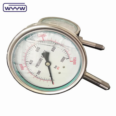 Medidor de presión industrial de acero inoxidable lleno de aceite de 4 pulgadas de 100 mm