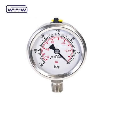 60 mm SS304 Líquido industrial lleno de tubo U manómetro de presión de tubo de Bourdon