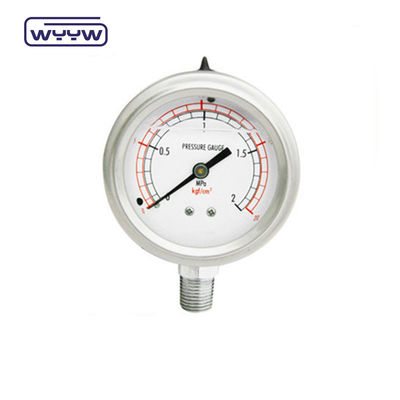 60 mm SS304 Líquido industrial lleno de tubo U manómetro de presión de tubo de Bourdon