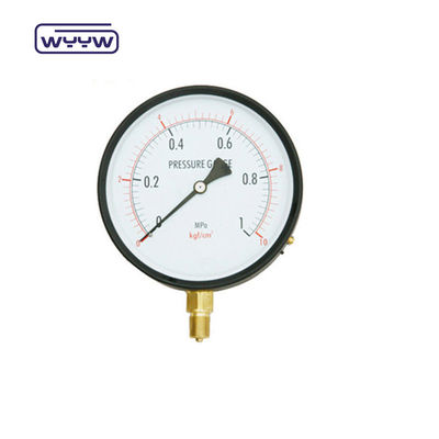 Prueba de precisión de acero negro Medidor de presión 150 mm Conexión inferior Alta precisión