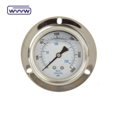 Flange de medidor de presión hidráulico sS304 Manómetro lleno de glicerina o silicio