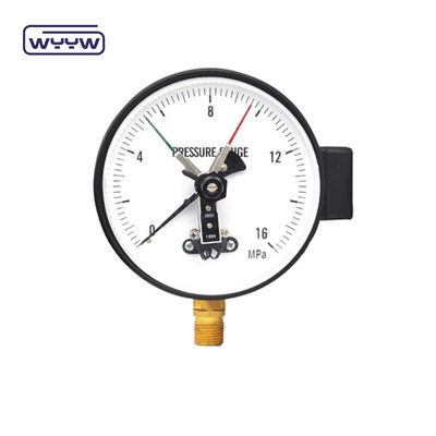Medidor de presión de contacto eléctrico 100mm 380V Manómetro de caja de acero trasero AC