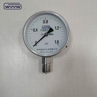 Diámetro 100 mm SS304 Medidor de presión en seco con una precisión de ±1,6% Clase alternativa