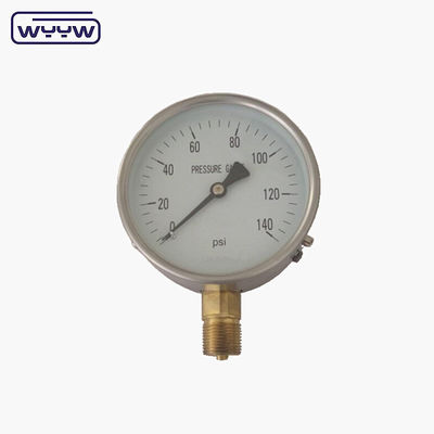 Medidor de presión del tubo de Bourdon con conector de acero inoxidable