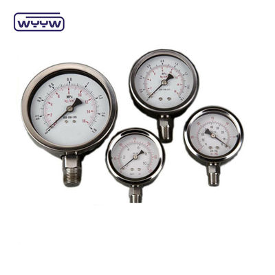 Diámetro de 63 mm ± 2,5% Clase de precisión Todos los medidores de presión de acero inoxidable acepta servicio OEM