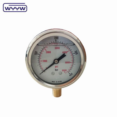 Manómetro de medición de presión del material del tubo de fosforo bronce de Bourdon para aplicaciones de alta presión hasta 0-1000 bar