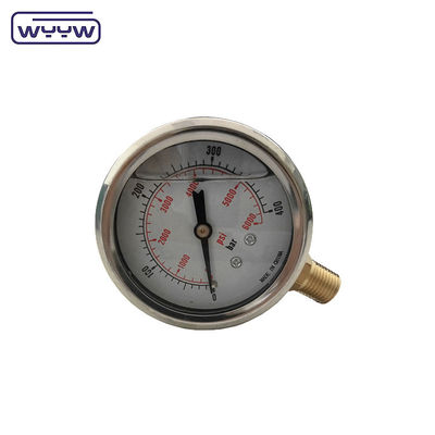 Manómetro de medición de presión del material del tubo de fosforo bronce de Bourdon para aplicaciones de alta presión hasta 0-1000 bar