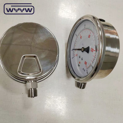 Tubo Bourton de acero inoxidable de alta precisión con calibre de vacío lleno de líquido ± 1,6% de escala completa