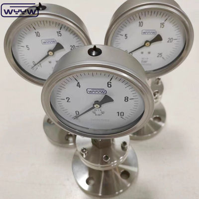 1/4 1/2 &quot;Inch NPT BSP Medidor de diafragma Ubicación de conexión inferior ± 2,5% 1,6% exactitud