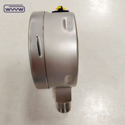 Manómetro de presión con caja de bayoneta Ss304, rosca ss316, glicerina, vidrio de seguridad y puntero de ajuste.