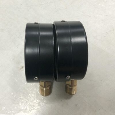 Manómetro de acero negro de 4 pulgadas (100 mm) en seco, con rango de 0-1.6 MPa y conexión vertical M20×1.5