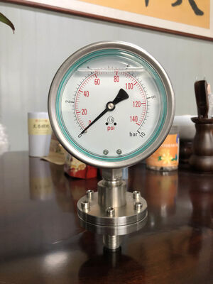 Medidor de presión del diafragma de acero inoxidable con protección del sello del diafragma para aplicaciones químicas y sanitarias