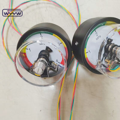 Medidor de presión eléctrico de contacto de 63 mm con conexión trasera y rango de 4 MPa para aplicaciones industriales