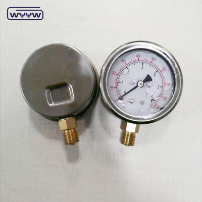 Medidor de presión de la bomba de barro llena de aceite de 63 mm con caja de acero inoxidable y rango de presión personalizable