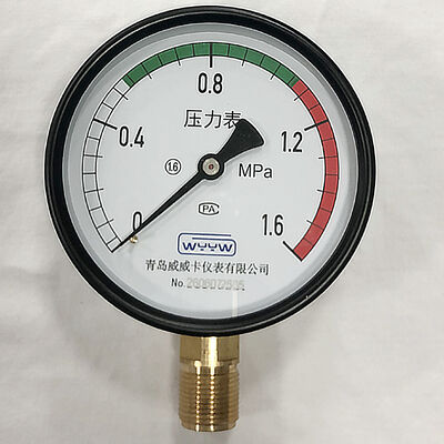 Medidor de presión de acero al carbono de 4 pulgadas 100MM 0~1.6MPa para compresor de aire y tanque receptor