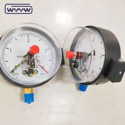 Manómetro de presión de contacto eléctrico asistido por magnetismo de acero negro de 150 mm con una precisión del 1,6%