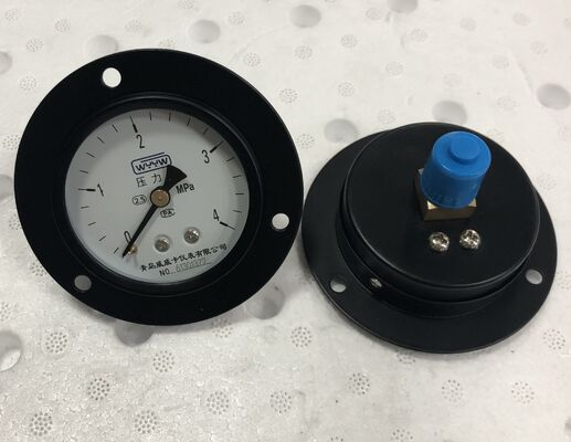 63mm Dial Casilla de acero negro Frente medidor de presión de la brida con 0-4MPa Manómetro de montaje del panel de rango