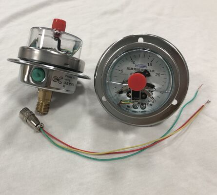 Medidor de presión eléctrico de contacto a prueba de choques de acero inoxidable lleno de líquido con conector de aviación de enchufe