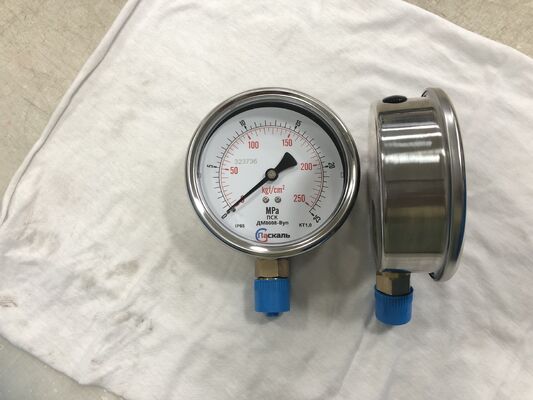 Medidor de presión de acero inoxidable de 250 bar de 4